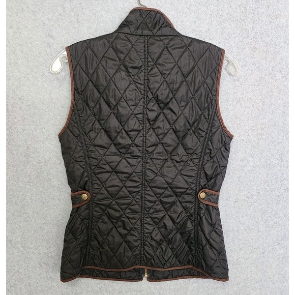 Banana Republic Womens‎ Quilted Field Vest Black Brown Size XS Puffer Vest - Picture 3 of 11